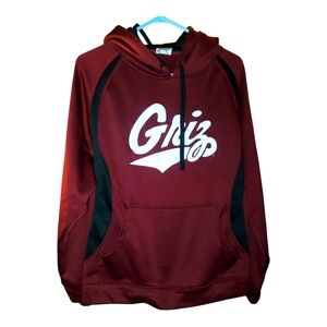 Maroon Griz Hoodie with Black Accents
